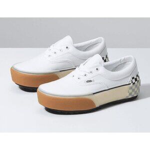 VANS Women's Era Stacked White Checkerboard Shoes Size 7.5